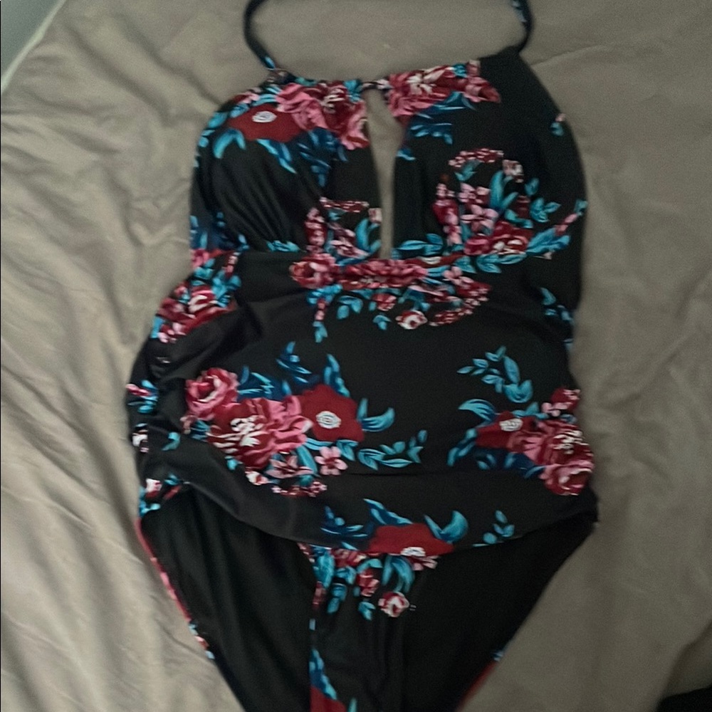 Floral One-Piece Swimsuit-Never Worn